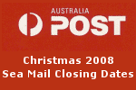 Christmas 2008 sea mail closing dates
